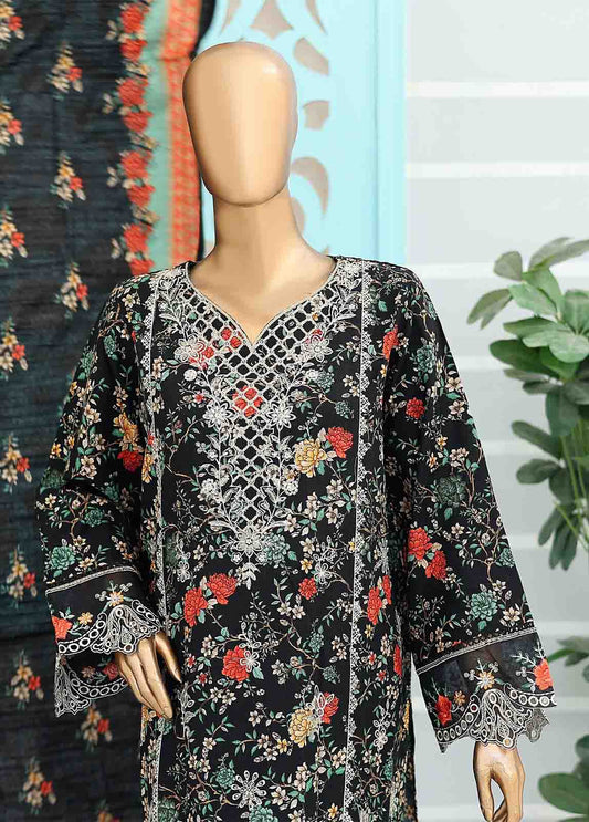 Bin Saeed Fabric - WKE-027 -3 Piece Khaddar Chikankari Stitched Suit