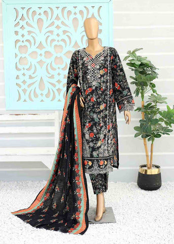 Bin Saeed Fabric - WKE-027 -3 Piece Khaddar Chikankari Stitched Suit