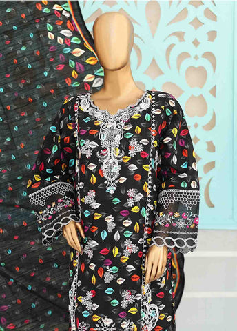 Bin Saeed Fabric - WKE-028 -3 Piece Khaddar Chikankari Stitched Suit