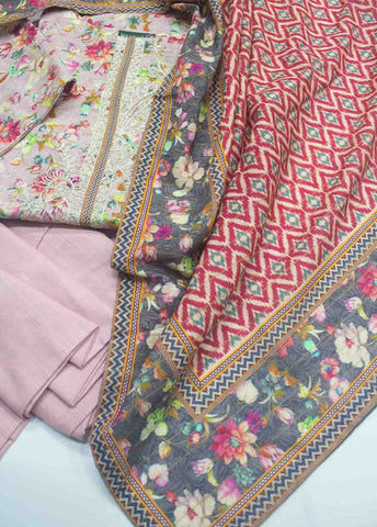 Bin Saeed Fabric - WKE-028 A-3 Piece Khaddar Embroidered Suit