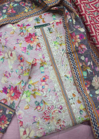 Bin Saeed Fabric - WKE-028 A-3 Piece Khaddar Embroidered Suit