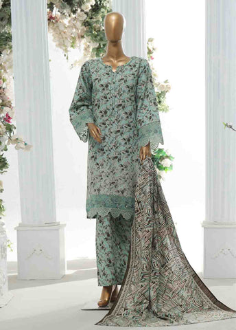 Bin Saeed Fabric - WKE-029 A-3 Piece Khaddar Chikankari Stitched Suit