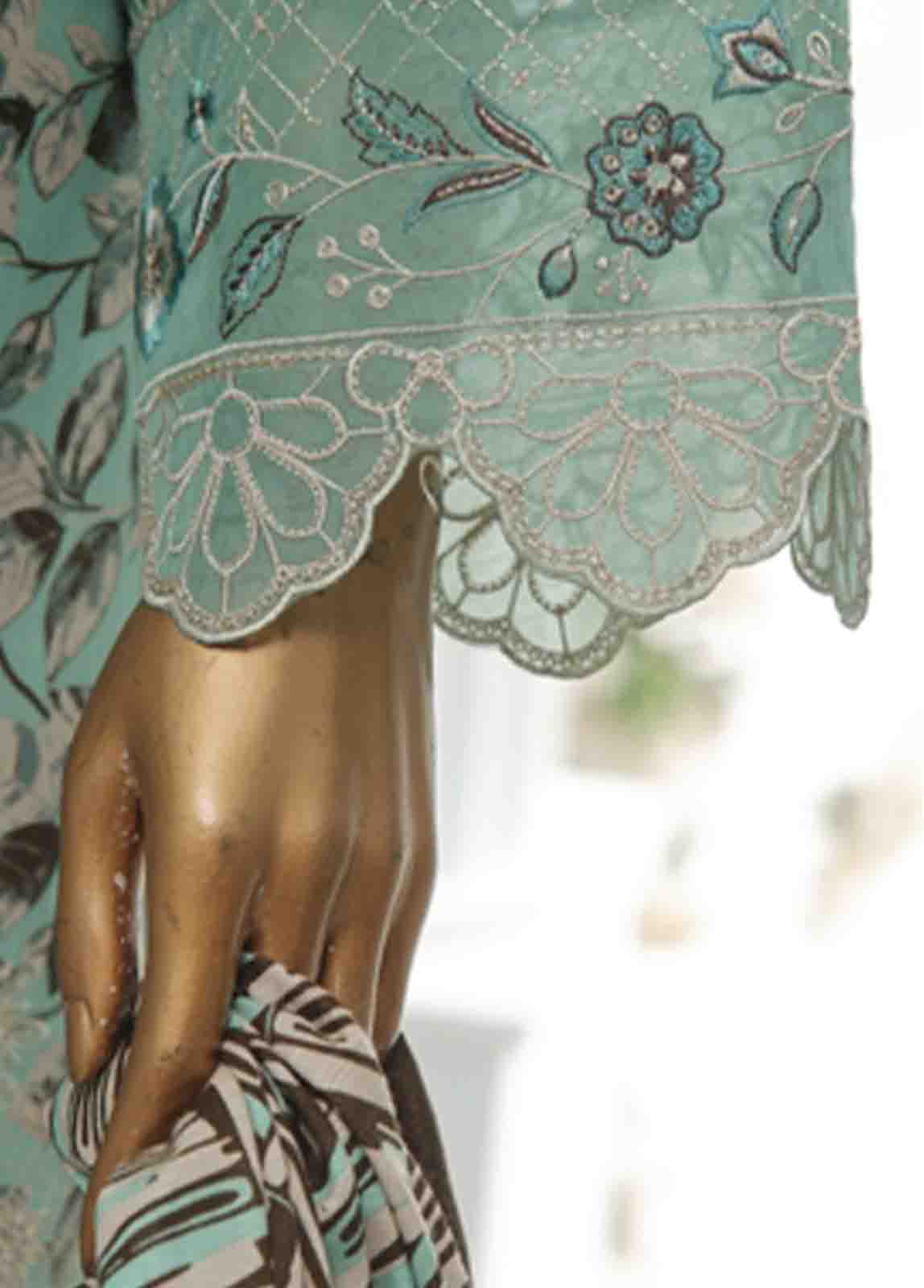 Bin Saeed Fabric - WKE-029 A-3 Piece Khaddar Chikankari Stitched Suit