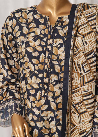 Bin Saeed Fabric - WKE-030 M-3 Piece Khaddar Embroidered Stitched Suit