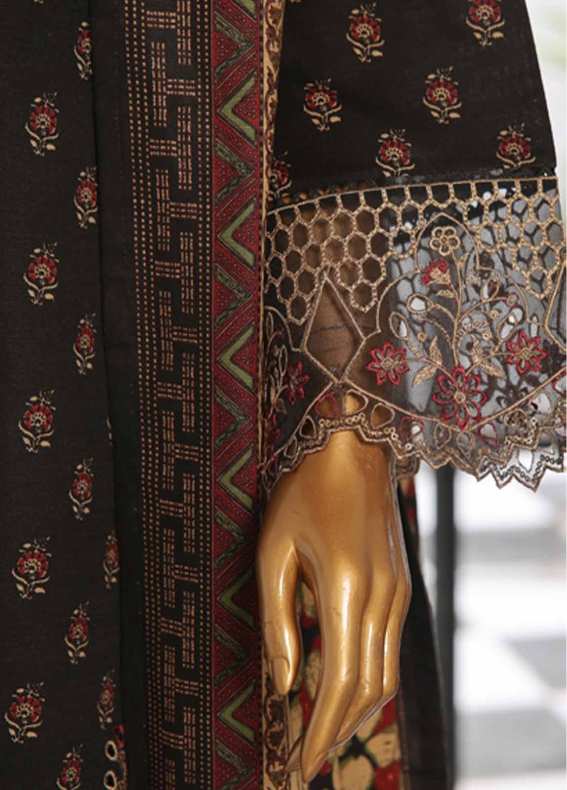 Bin Saeed Fabric - WKE-031 -3 Piece Khaddar Chikankari Stitched Suit