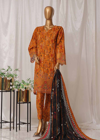 Bin Saeed Fabric - WKE-032 M-3 Piece Khaddar Embroidered Stitched Suit
