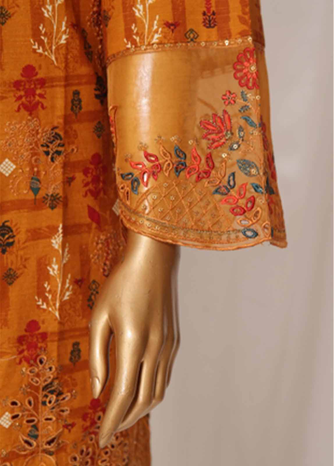 Bin Saeed Fabric - WKE-032 M-3 Piece Khaddar Embroidered Stitched Suit