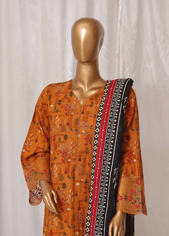 Bin Saeed Fabric - WKE-032 M-3 Piece Khaddar Embroidered Stitched Suit