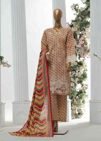 Bin Saeed Fabric - WKE-033 A -3 Piece Khaddar Chikankari Stitched Suit