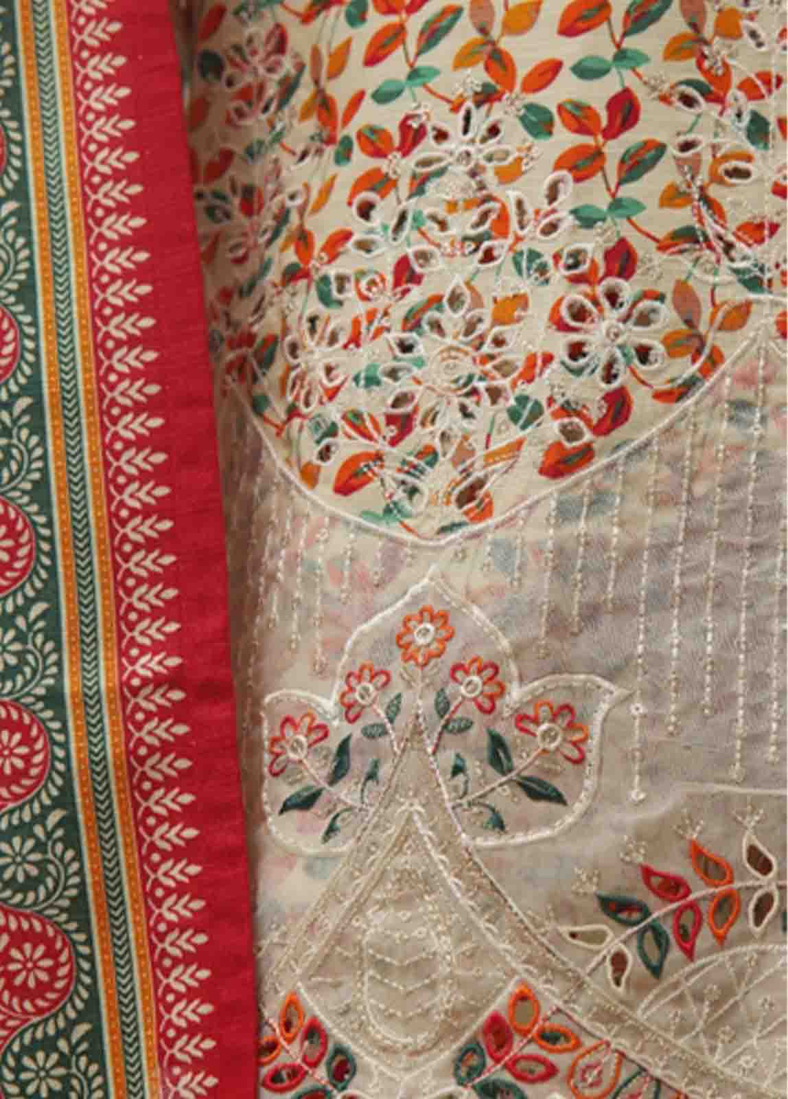 Bin Saeed Fabric - WKE-033 A -3 Piece Khaddar Chikankari Stitched Suit