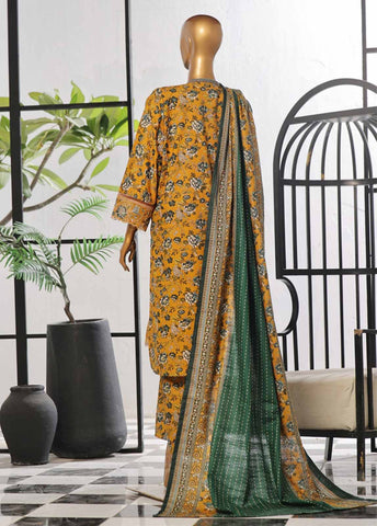 Bin Saeed Fabric - WKE-034 -3 Piece Khaddar Chikankari Stitched Suit