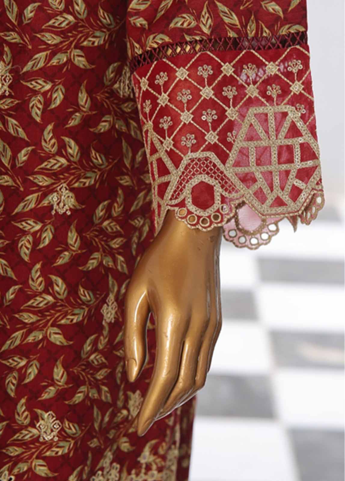 Bin Saeed Fabric - WKE-036 -3 Piece Khaddar Chikankari Stitched Suit