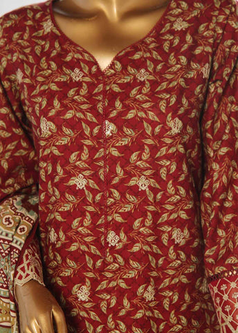 Bin Saeed Fabric - WKE-036 -3 Piece Khaddar Chikankari Stitched Suit