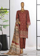 WKE-036 -3 Piece Khaddar Chikankari Stitched Suit