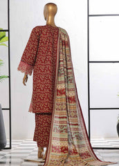 WKE-036 -3 Piece Khaddar Chikankari Stitched Suit