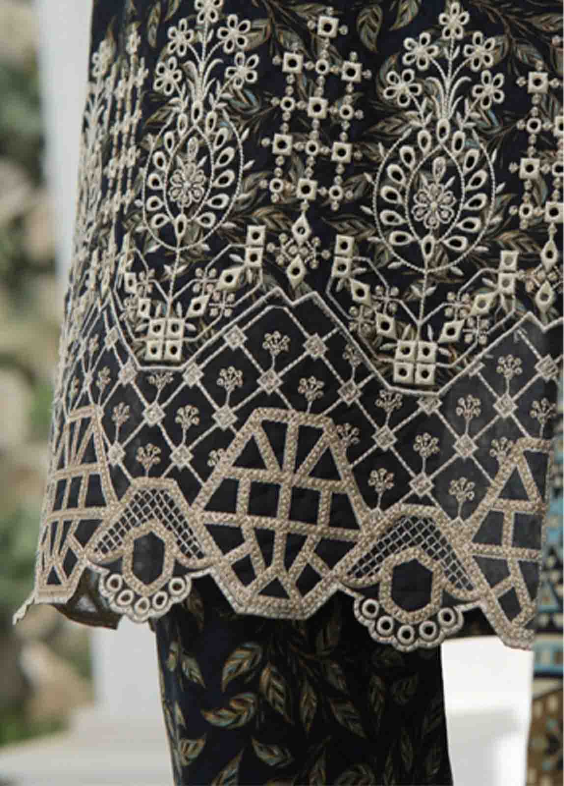 Bin Saeed Fabric - WKE-037 A -3 Piece Khaddar Chikankari Stitched Suit