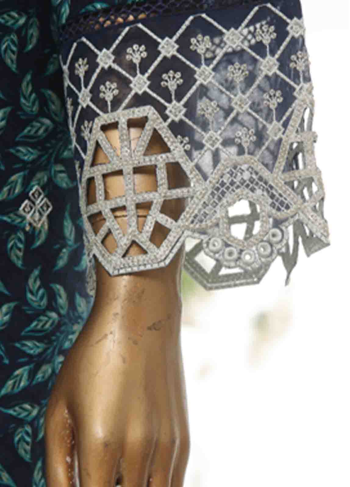 Bin Saeed Fabric - WKE-038 A -3 Piece Khaddar Chikankari Stitched Suit