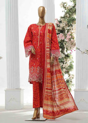 WKE-040 A -3 Piece Khaddar Chikankari Stitched Suit