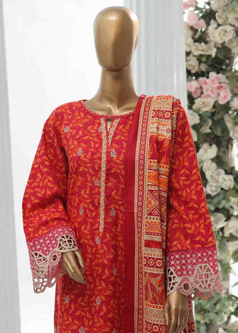 Bin Saeed Fabric - WKE-040 A -3 Piece Khaddar Chikankari Stitched Suit