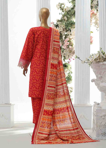 Bin Saeed Fabric - WKE-040 A -3 Piece Khaddar Chikankari Stitched Suit