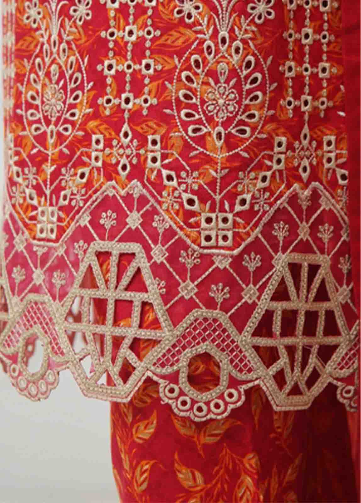 Bin Saeed Fabric - WKE-040 A -3 Piece Khaddar Chikankari Stitched Suit