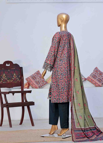 Bin Saeed Fabric - WKE-041 C -3 Piece Khaddar Embroidered Stitched Suit