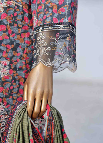 Bin Saeed Fabric - WKE-041 C -3 Piece Khaddar Embroidered Stitched Suit