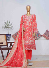 WKE-043 C -3 Piece Khaddar Embroidered Stitched Suit