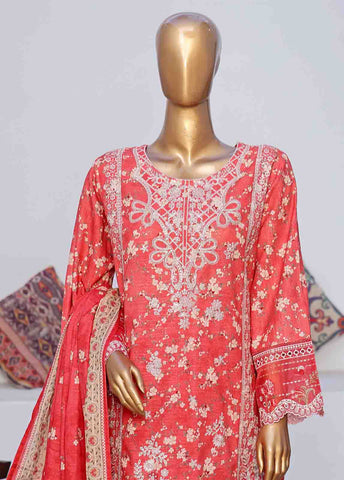Bin Saeed Fabric - WKE-043 C -3 Piece Khaddar Embroidered Stitched Suit