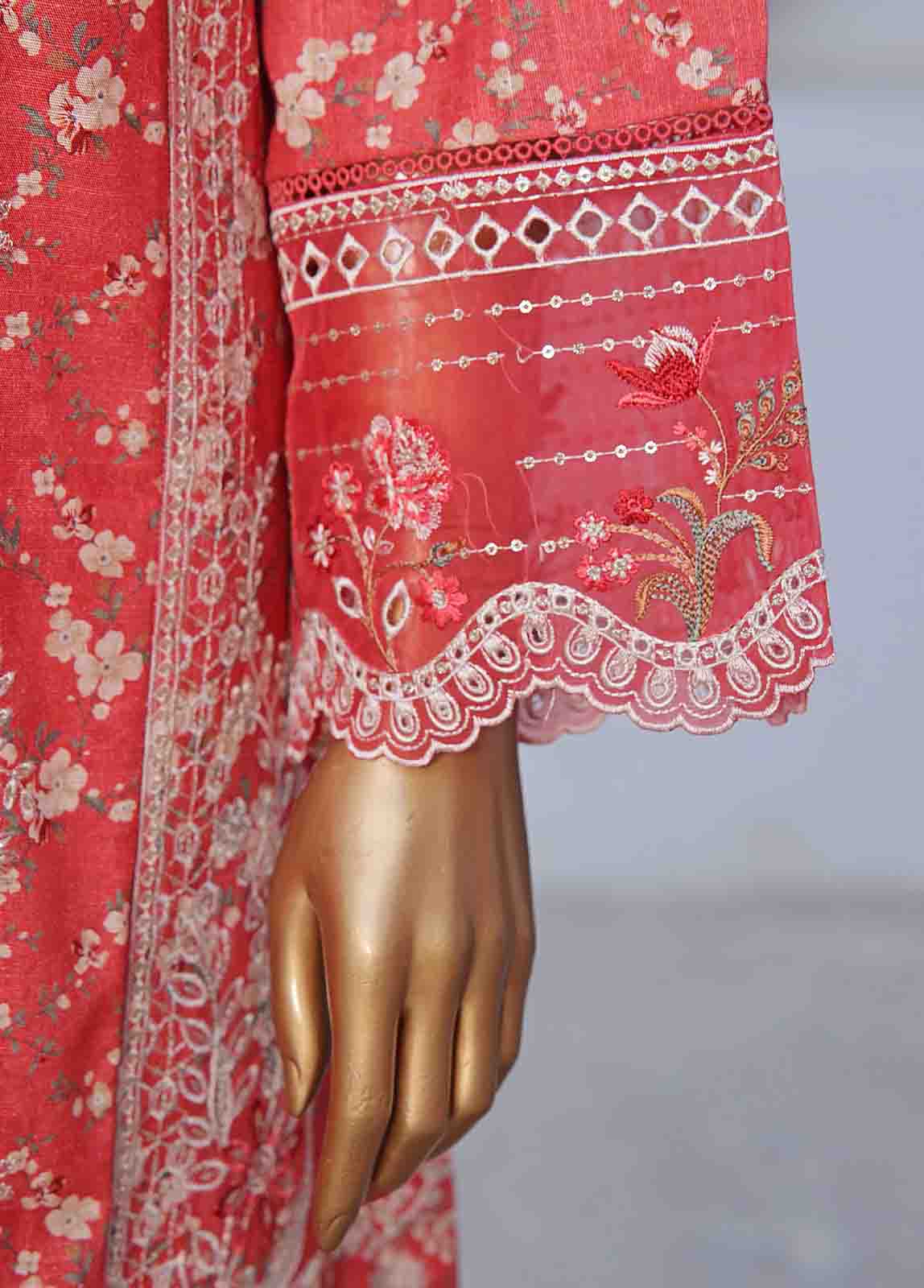 Bin Saeed Fabric - WKE-043 C -3 Piece Khaddar Embroidered Stitched Suit