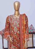 WKE-044 C -3 Piece Khaddar Embroidered Stitched Suit