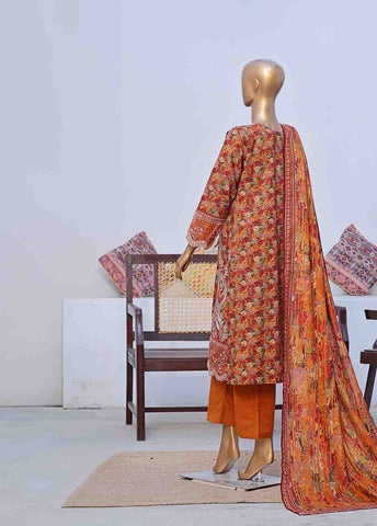 Bin Saeed Fabric - WKE-044 C -3 Piece Khaddar Embroidered Stitched Suit