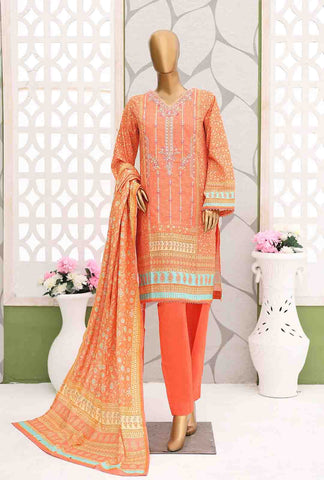 Bin Saeed Fabric - WKE-045-3 Piece Khaddar Embroidered Suit