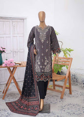 WKE-045 F-3 Piece Khaddar Embroidered Stitched Suit