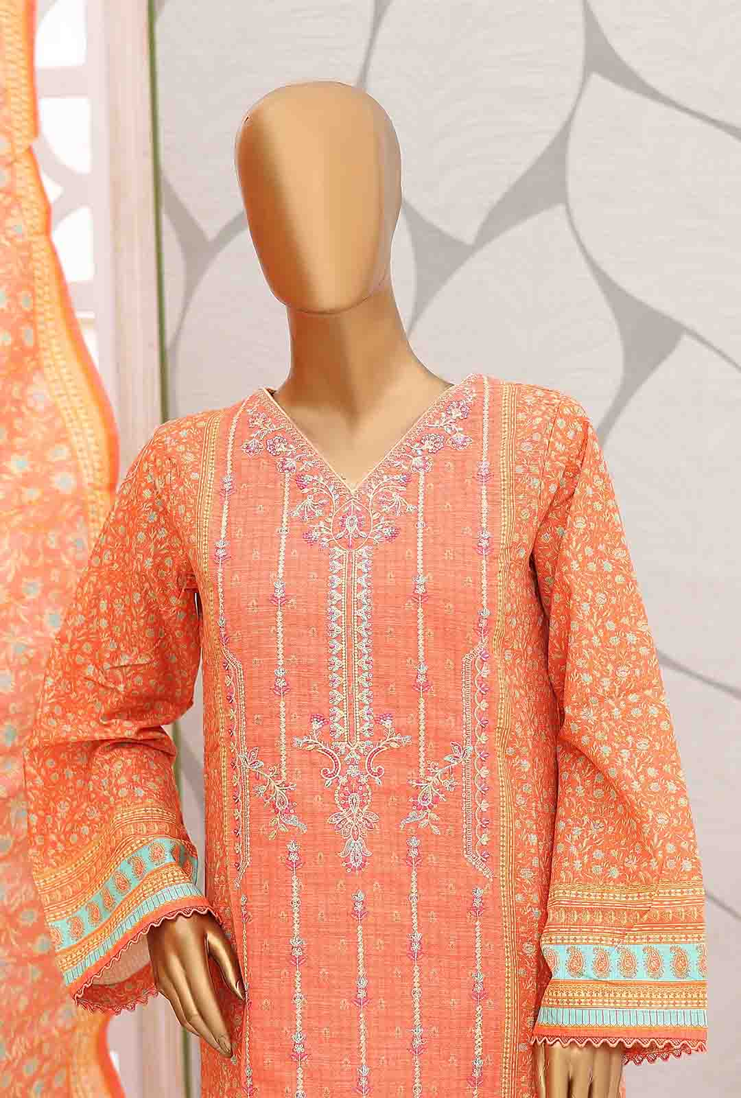 WKE-045-3 Piece Khaddar Embroidered Suit