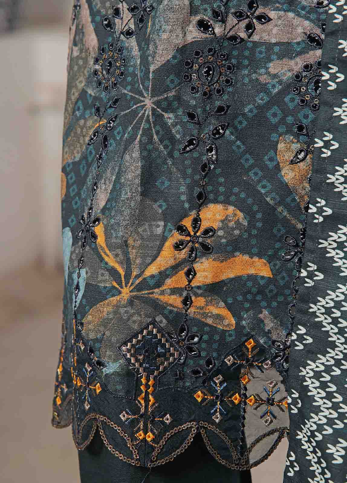 Bin Saeed Fabric - WKE-046 C -3 Piece Khaddar Embroidered Stitched Suit