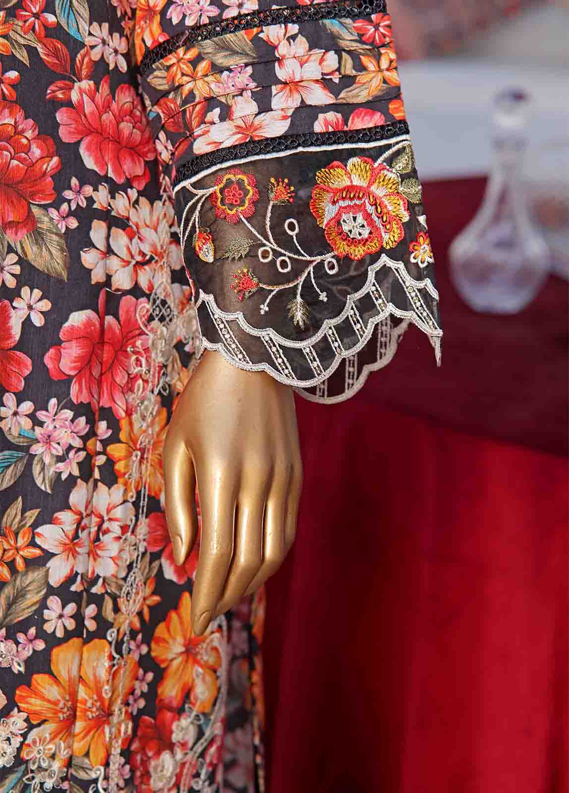 Bin Saeed Fabric - WKE-047 C -3 Piece Khaddar Embroidered Stitched Suit