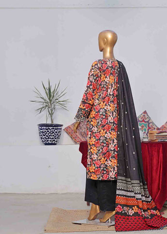 Bin Saeed Fabric - WKE-047 C -3 Piece Khaddar Embroidered Stitched Suit