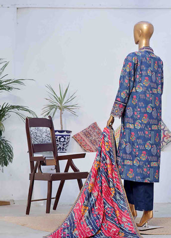 Bin Saeed Fabric - WKE-049 C -3 Piece Khaddar Embroidered Stitched Suit