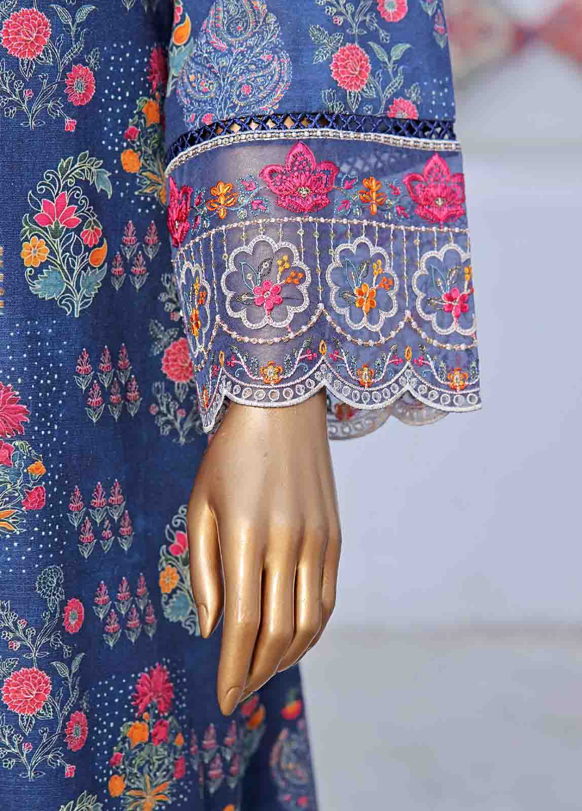 Bin Saeed Fabric - WKE-049 C -3 Piece Khaddar Embroidered Stitched Suit