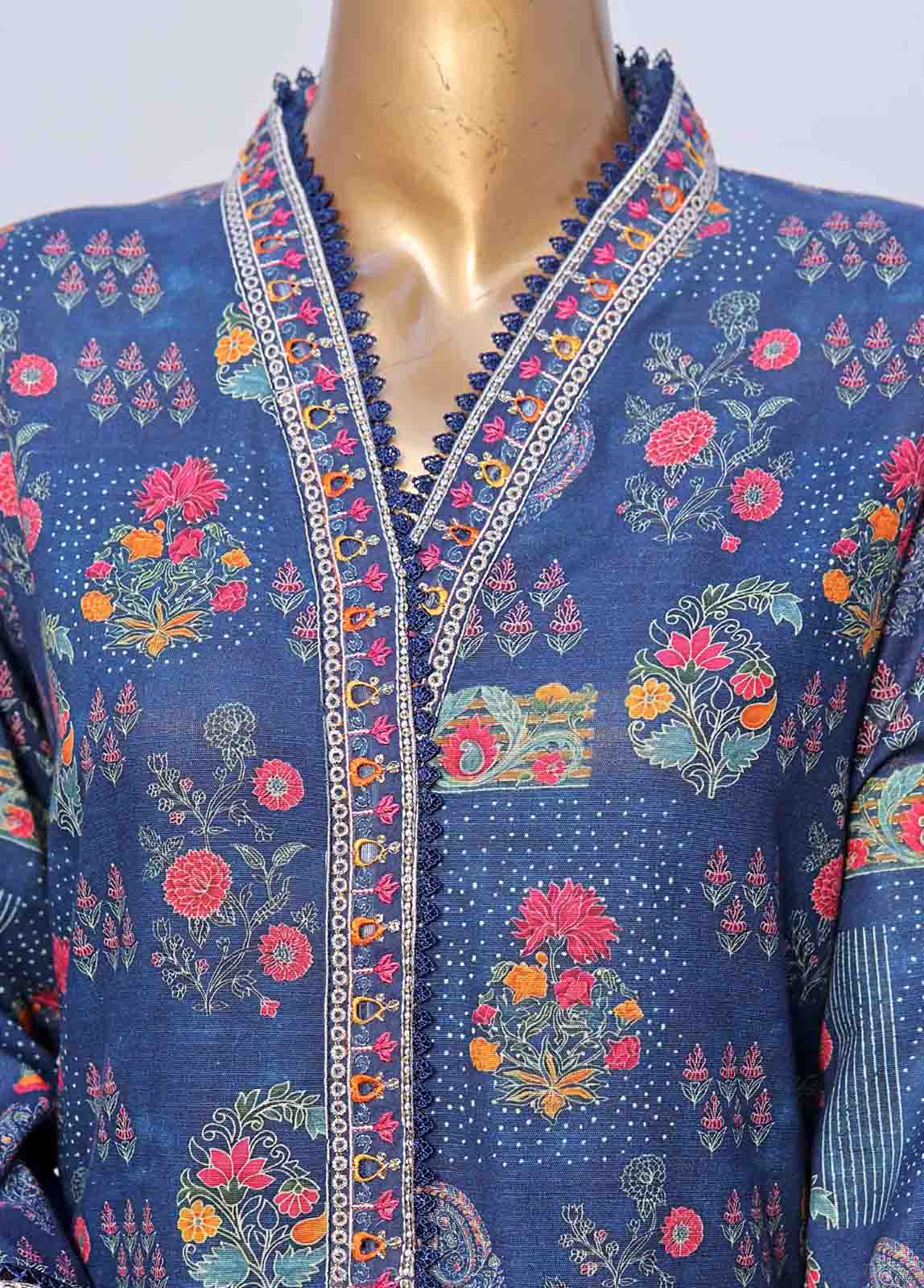 Bin Saeed Fabric - WKE-049 C -3 Piece Khaddar Embroidered Stitched Suit