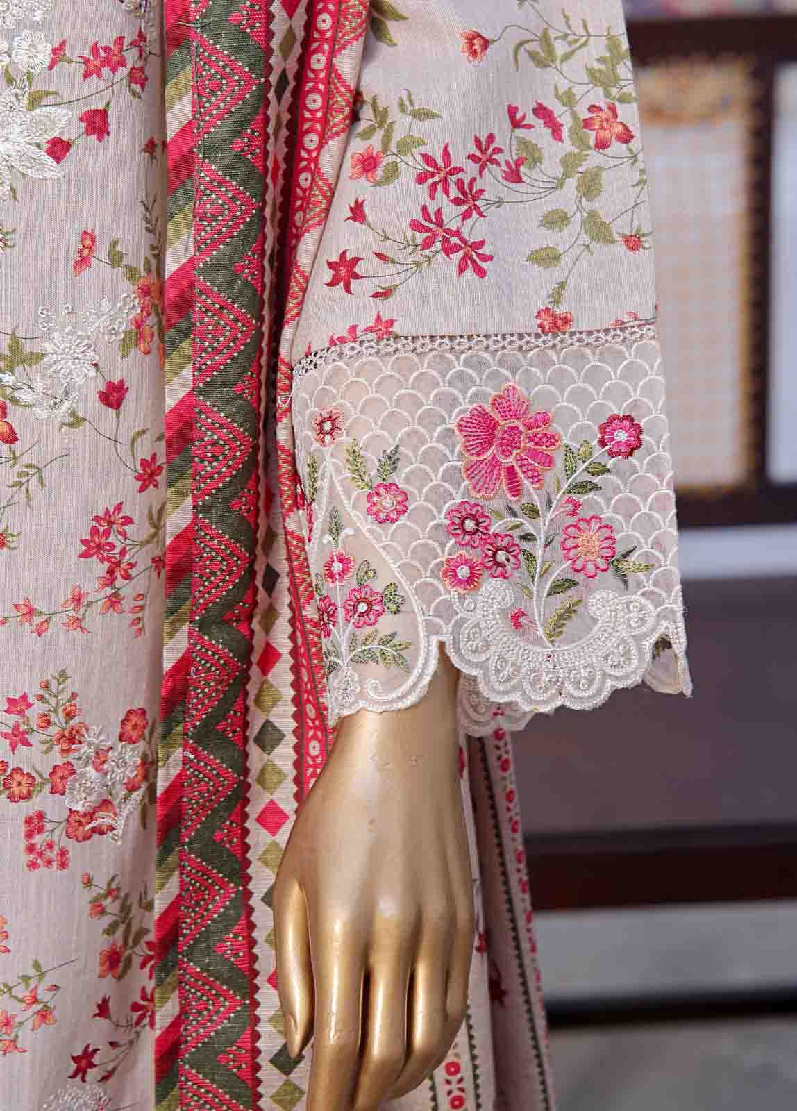 Bin Saeed Fabric - WKE-050 C -3 Piece Khaddar Embroidered Stitched Suit