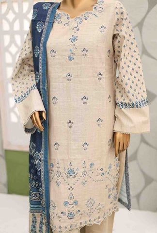 Bin Saeed Fabric - WKE-051-3 Piece Khaddar Embroidered Suit