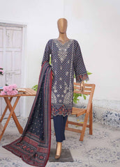 WKE-053 F-3 Piece Khaddar Embroidered Stitched Suit