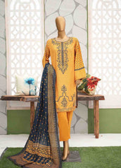 WKE-053-3 Piece Khaddar Embroidered Suit