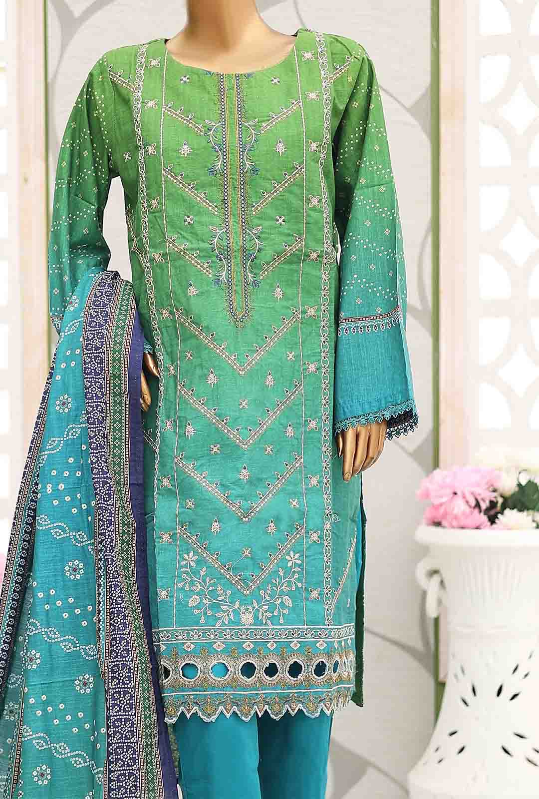 Bin Saeed Fabric - WKE-056-3 Piece Khaddar Embroidered Suit