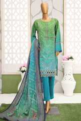 WKE-056-3 Piece Khaddar Embroidered Suit