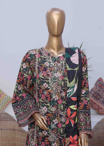 Bin Saeed Fabric - WKE-056 C -3 Piece Khaddar Embroidered Stitched Suit