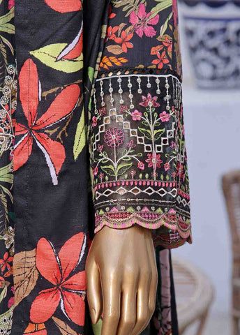 Bin Saeed Fabric - WKE-056 C -3 Piece Khaddar Embroidered Stitched Suit