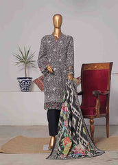 WKE-057 C -3 Piece Khaddar Embroidered Stitched Suit